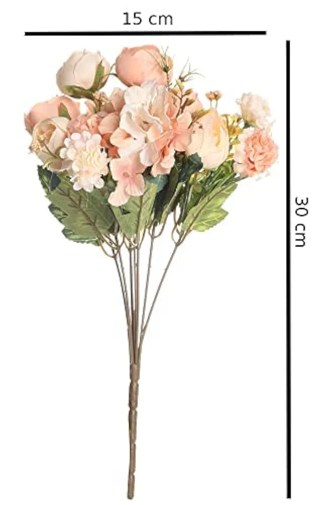 SATYAM KRAFT 1 Pcs Artificial Head Rose Peony Flowers for home decor, Gifting, Garden, Office Corner, Bedroom, Balcony, Living Room, Restaurant Centerpieces Decoration, New Year, and Craft 