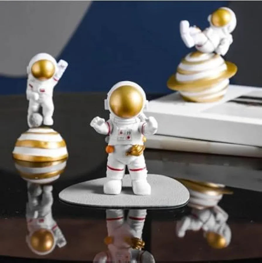 SATYAM KRAFT 3 Pcs Astronaut Figurines | Outer Space-Themed Action Figures | Gift for Him/Her, Mother's Day, Home Decor | PVC Astronaut Showpiece,Table Decoration, Space Gift,Living Room