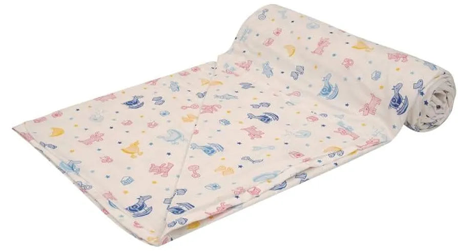 Trance Home Linen Pure Cotton Reversible Dohar Single Bed Size | Ac Blanket Comforter | Soft Light-Weight Bed Blanket 