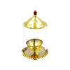 Shubhkart Nitya Udipi Diya Borosilicate Glass Brass Table Diya Oil Lamp