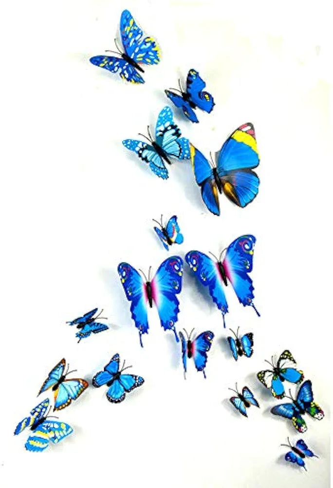 Rangoli Butterfly Wall Stick or Magnet for Home, Office, Kids Room Décor Self Adhesive Removable PVC. Design-13