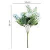 SATYAM KRAFT 1 Pcs Artificial Multiflora Fake Flowers Sticks Bunch Decorative Items for Home, Living Room Decoration Plants, Wedding(Without Vase) (Light Blue) Fabric