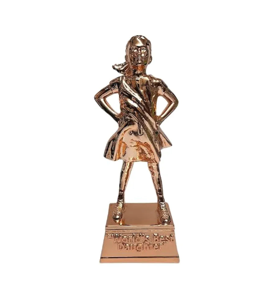 Gold Art India World's Best Daughter Figurine Rose Gold Plated | Girls Gifting for Birthday | Gift for Young Girl | Women's Day Gift | Study Table | Office Desk 