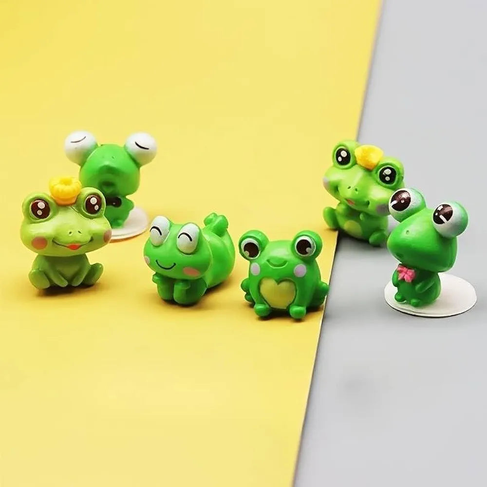 SATYAM KRAFT 1 Set Resin Frog Miniature Figurines | Decorative Showpiece | Gift for Him/Her, Home, Bedroom, Living Room, Office, Table, Car Dashboard | Festive Decor 