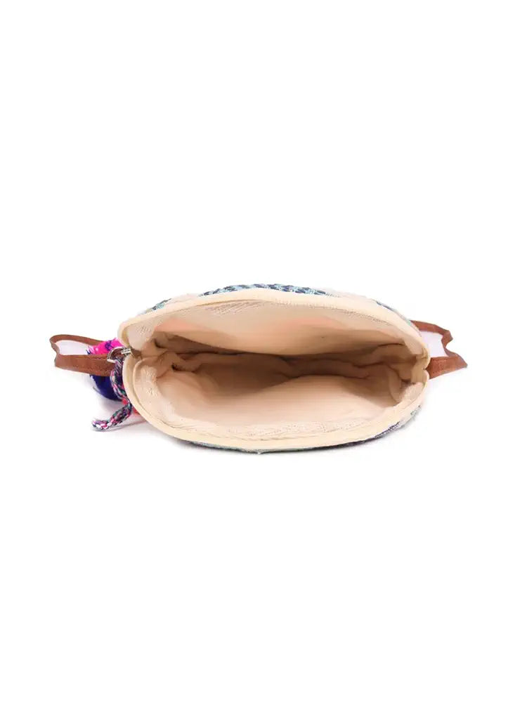 ASTRID Handmade Macrame Flap Over Sling Bag For Girls And Women