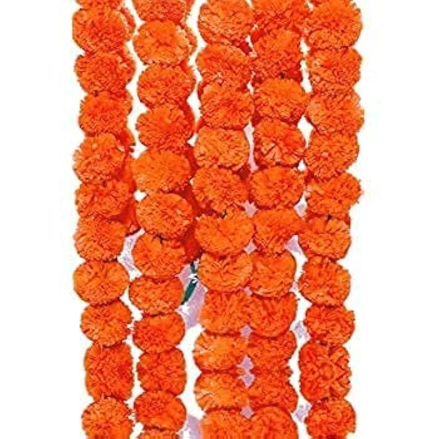 HOME BUY Home Artificial Marigold Genda Flowers Door Hanging Marigold Mala Artificial Flower Garlands for Decoration ,Plastic Mix 3 pcs