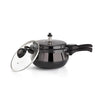 Premier Cucina Trendy Black Hard Anodized Induction Bottom Handi Pressure Cooker 1.5 Liter With Glass Lid - 1520 gms