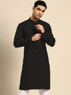 Anouk Men Black Geometric Kurta