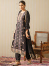 House of Pataudi Ethnic Motif Printed Straight Kurta With Trouser & Dupatta