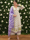 Vishudh Women Floral Printed Pleated Pure Cotton Kurta with Palazzos & With Dupatta