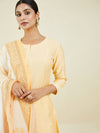 Soch Women Yellow Kurta with Trousers & With Dupatta - M