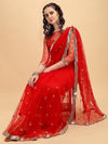 Sangria Women Red Sarees