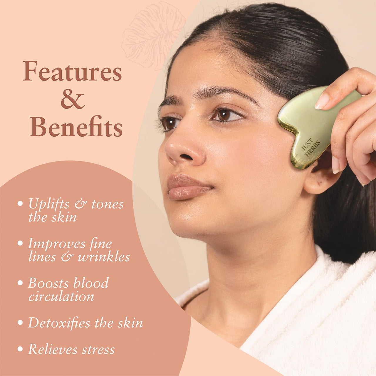 Just Herbs Kansa Gua Sha Face Massage Tool Swadesii