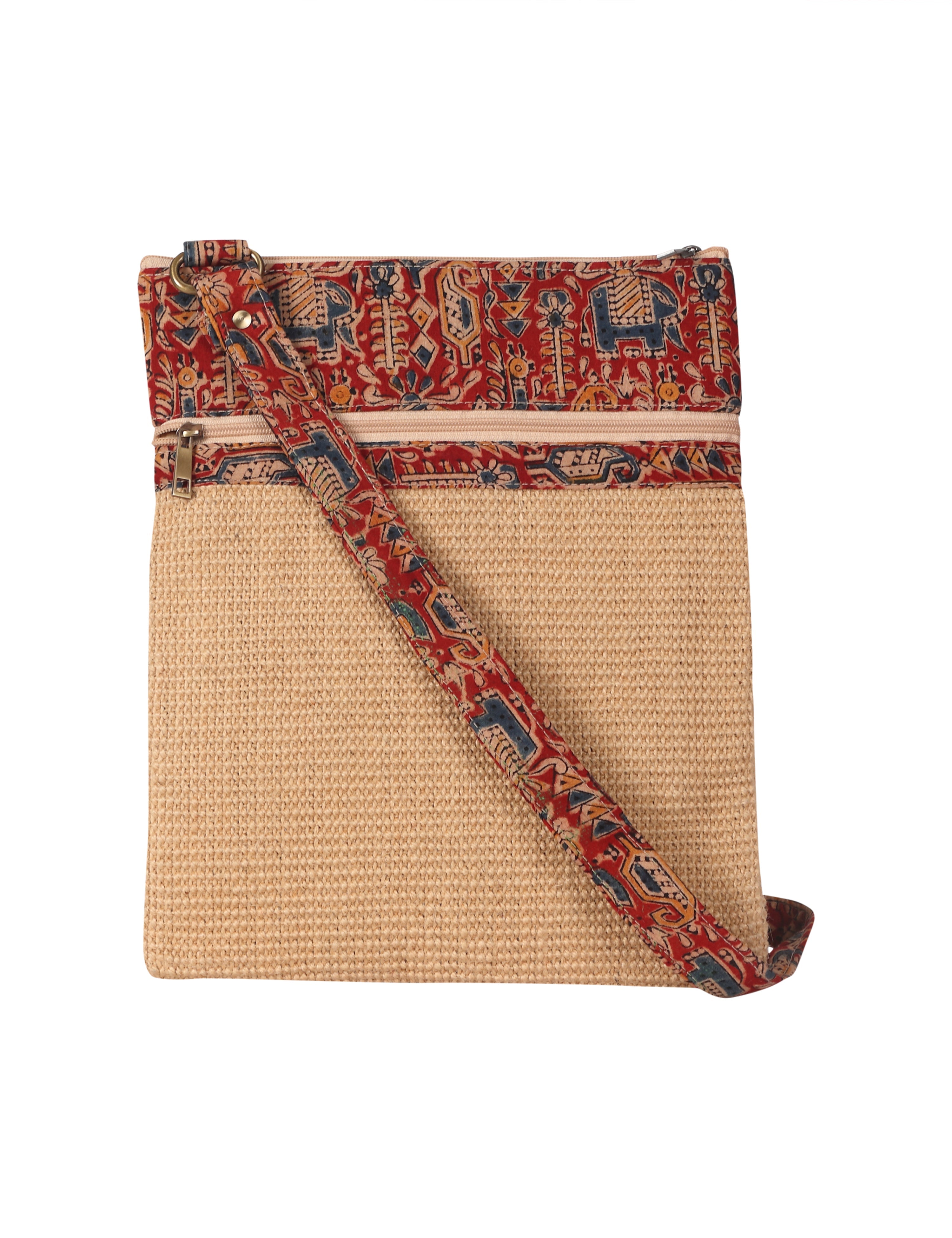 JUTE COTTAGE DOBBY SLING BIG, SUSTAINABLE, ECO-FRIENDLY, 100% GENUINE JUTE, STYLISH (RED 13X11)