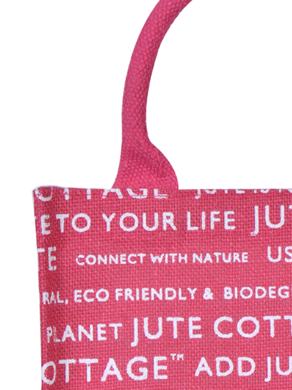 13 X 11 X 7 - JUTE COTTAGE PRINTED ZIPPER LUNCH BAG (B-038-PINK)