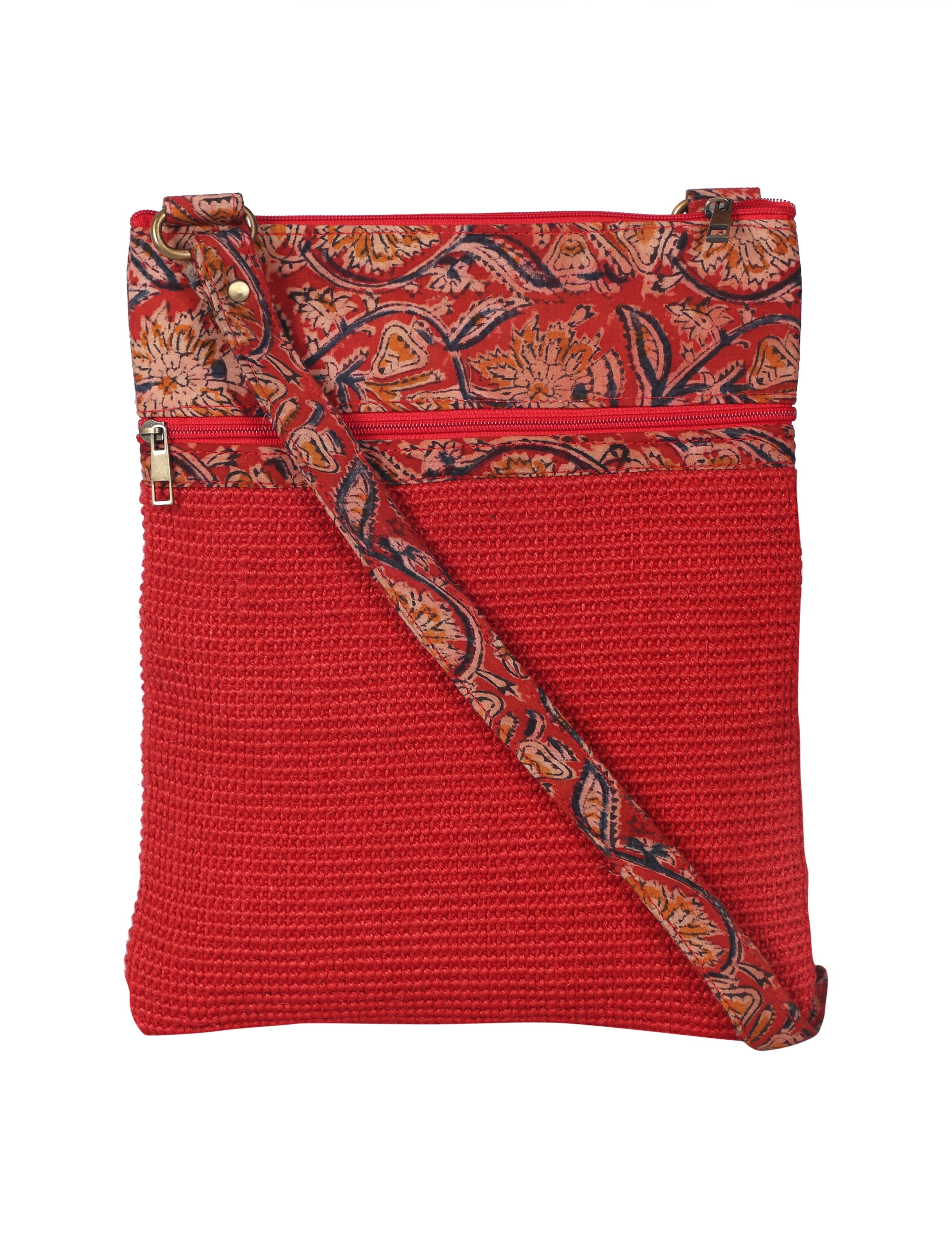 JUTE COTTAGE DOBBY SLING BIG, SUSTAINABLE, ECO-FRIENDLY, 100% GENUINE JUTE, STYLISH (RED 13X11)