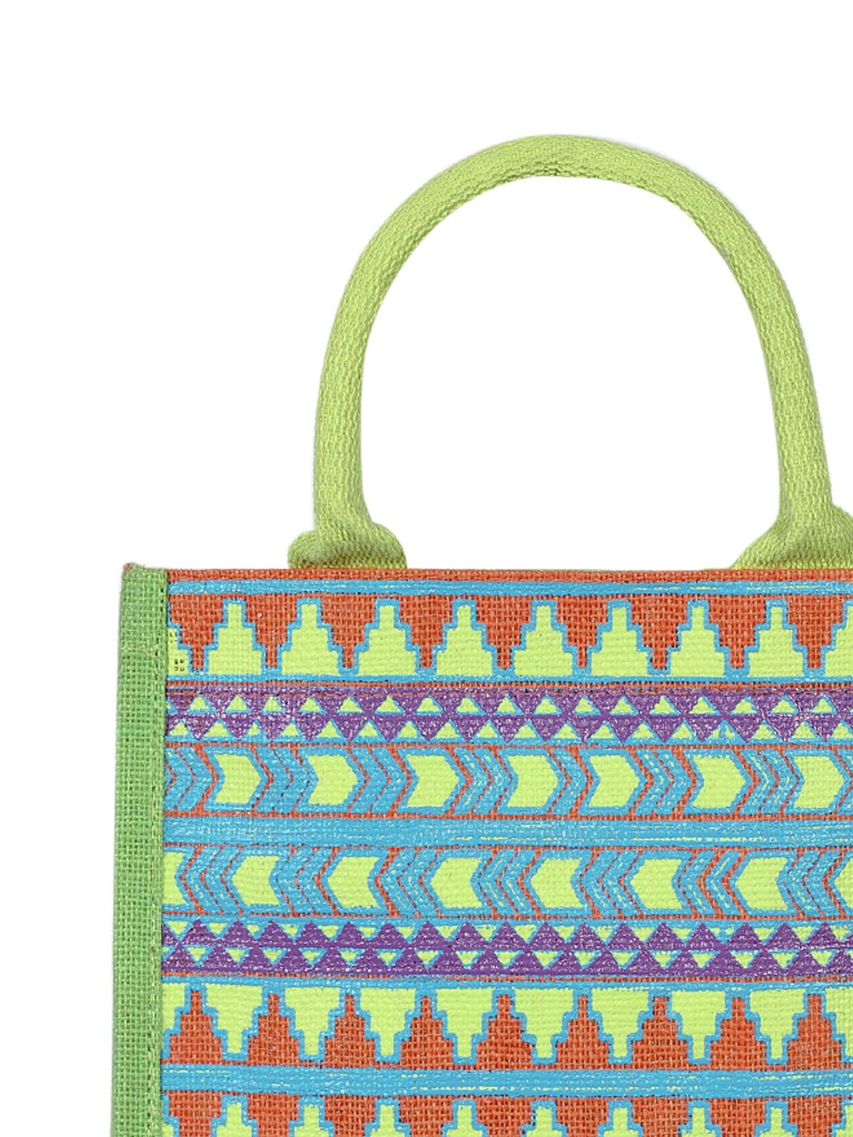 13 X 11 X 7 - AZTEC PRINT LUNCH BAG (B-064-GREEN)