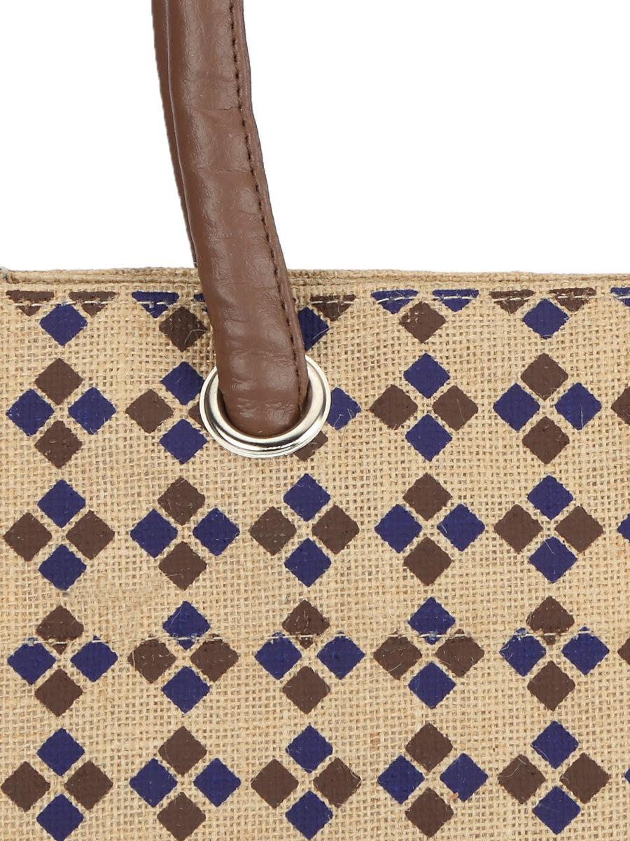 13 X 10 X 8 - DIAMOND PRINT BIG EYELET LUNCH WITH BOTTOM BOARD (B-043-NATURAL)