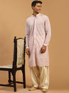 Vastramay Geometric Embroidered Mandarin Collar Chikankari Kurta With Salwar