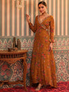 Scakhi Floral Printed Silk Gown Maxi Ethnic Dresses