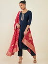 Soch Ethnic Motifs Embroidered Sequined Kurta with Trousers & Dupatta