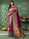 Sangria Ethnic Motifs Woven Design Pure Silk Banarasi Saree