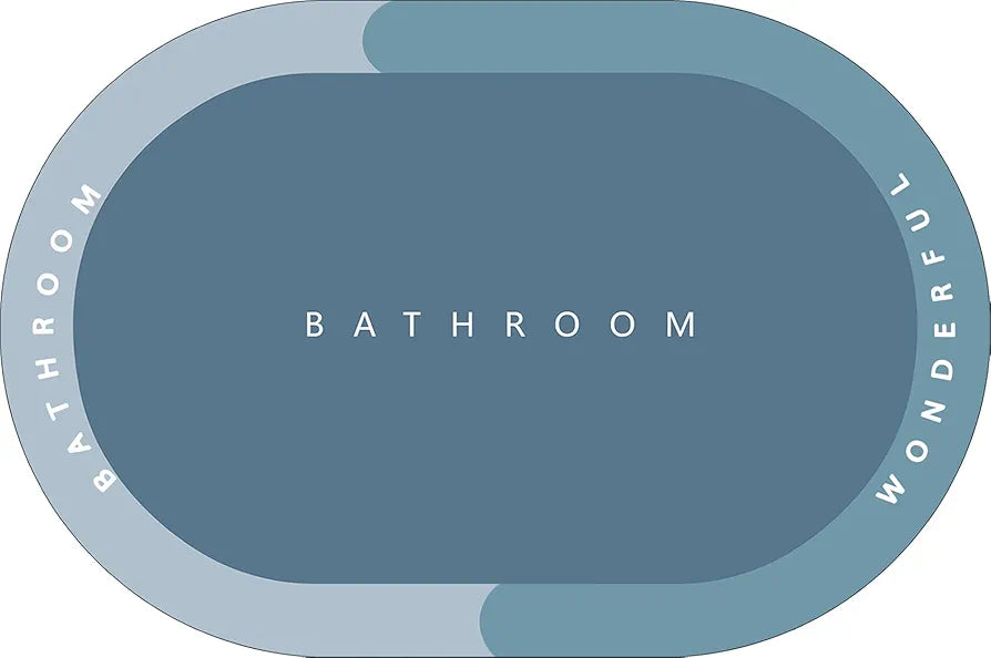 Status Contract Blue Bathroom Water Absorbing Mat, Non Slip mat for Bathroom Quick Dry Dirt Barrier Rubber Backed Anti-Slip Floor Mat for Home, Kitchen  