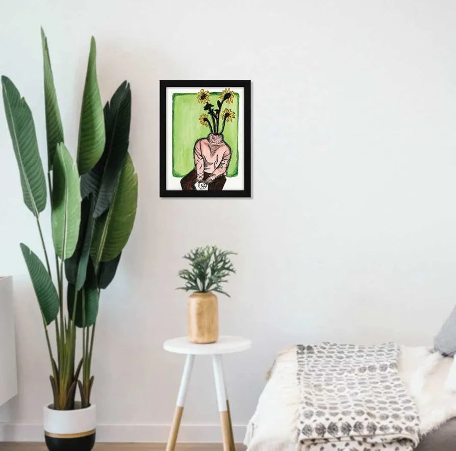 ArtX Paper Blooming Lady Frame Wall Art Painting, Multicolor, Abstract, 10X13 inches, Set of 1