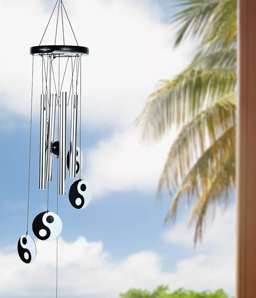 ZAICUS Wind Chimes for Balcony – Elegant Wind Chime for Home Positive Energy – Yin-Yang Metal Tube Wind Chimes for Living Room, Garden, Patio & Meditation Space