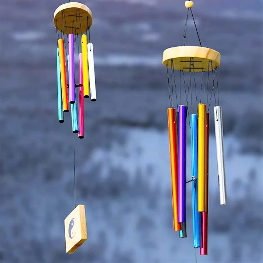 Lilone Brass 7 Color Pipes Wind Chimes For Home Decor  | 24 Inch Long Jb799M