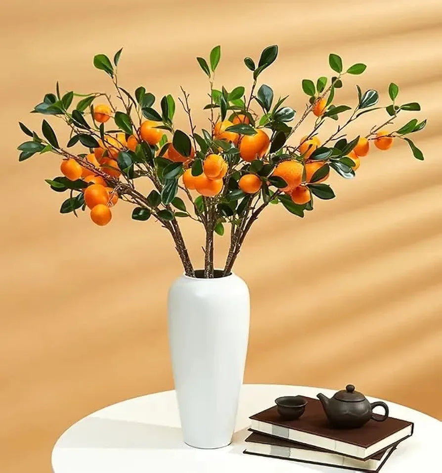 VRB Dec Pack of 6 Artificial Hibiscus Glabra Fake Plant Flowers for Home, Room,Office | Flowers for Vases | Decoration Items for Living Room  