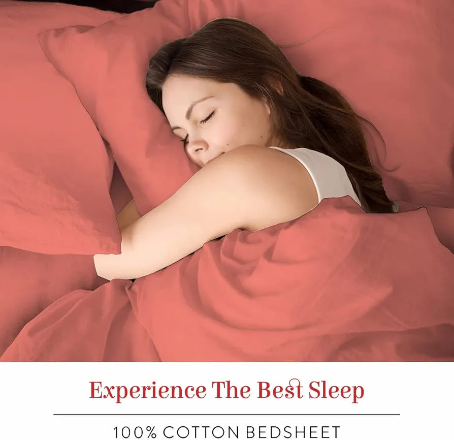 Layers Be Bold 100% Cotton Bedsheet Set for All Seasons - Lightweight, Moisture Absorbent, Machine Washable & Easy to Care - Gift for Housewarming & More - 140 TC - King Size 