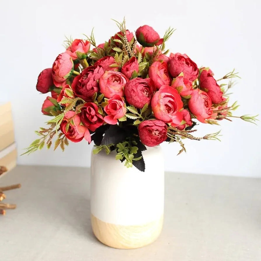 SATYAM KRAFT 2 Pcs Artificial Rose Flower Sticks | Decorative Items for Home Decor, Room, Living Room, Table Centerpiece, Balcony, Office | Perfect for Wedding, Birthday, Enagagement 