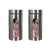 Femora Kitchen Storage Jars Steel Body With See Through Window Jar | 1300 Ml | Set of 2