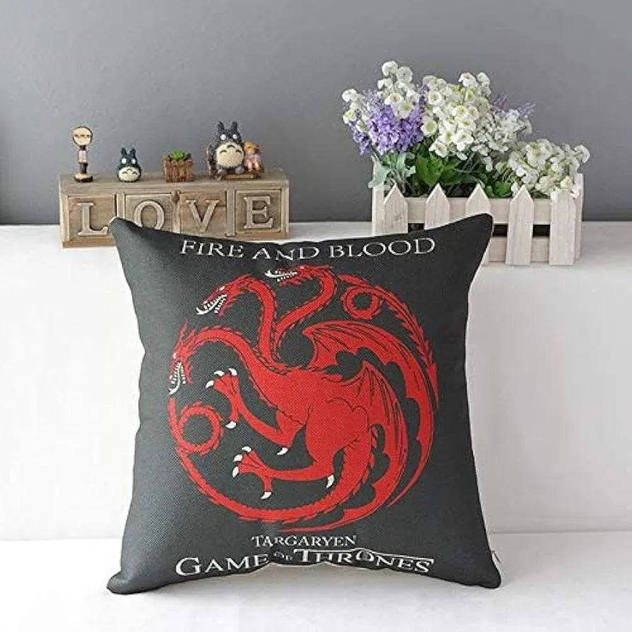 AEROHAVEN Premium Cotton Game of Thrones Designer Decorative Throw Pillow/Cushion Covers Set of 4 - 