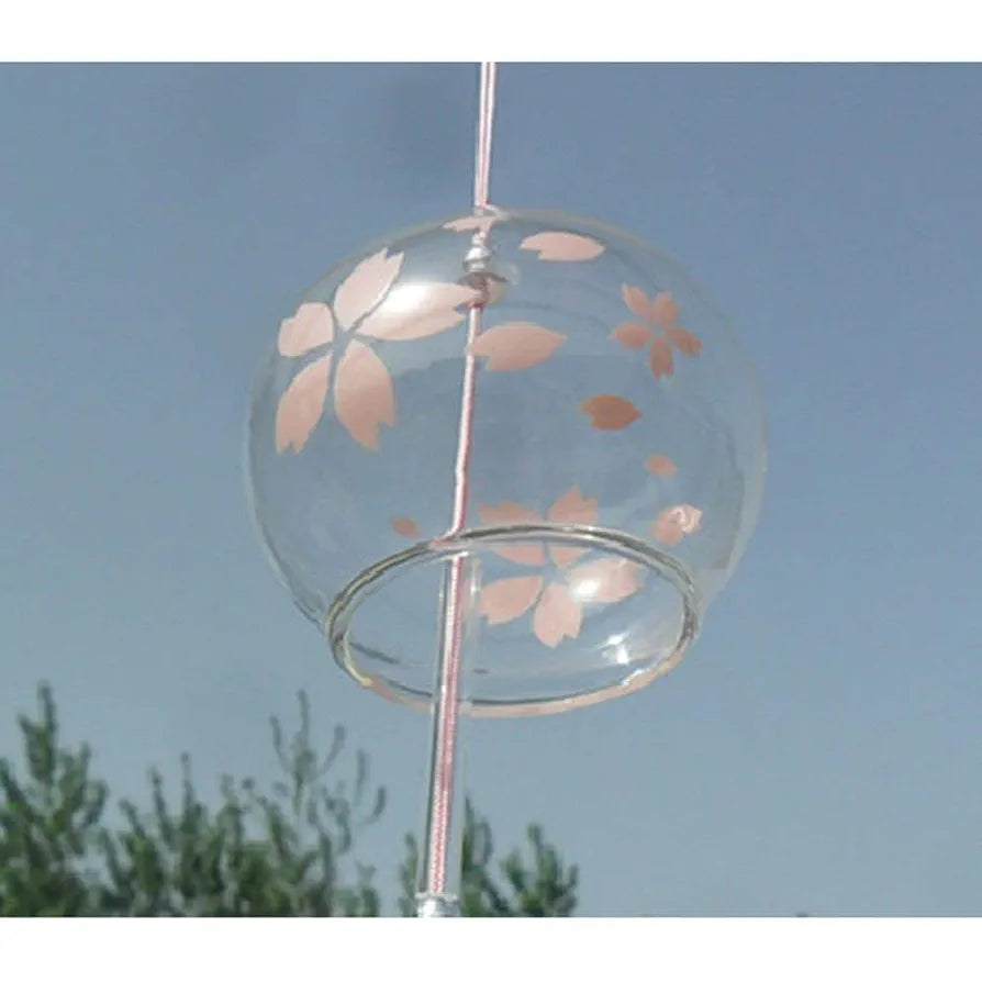 Geekmonkey Edo Japanese Wind Chimes|Wind Bells Cherry Blossom Wind Chimes Handmade Stained Glass Bells - Creative Home Accessories Gifts
