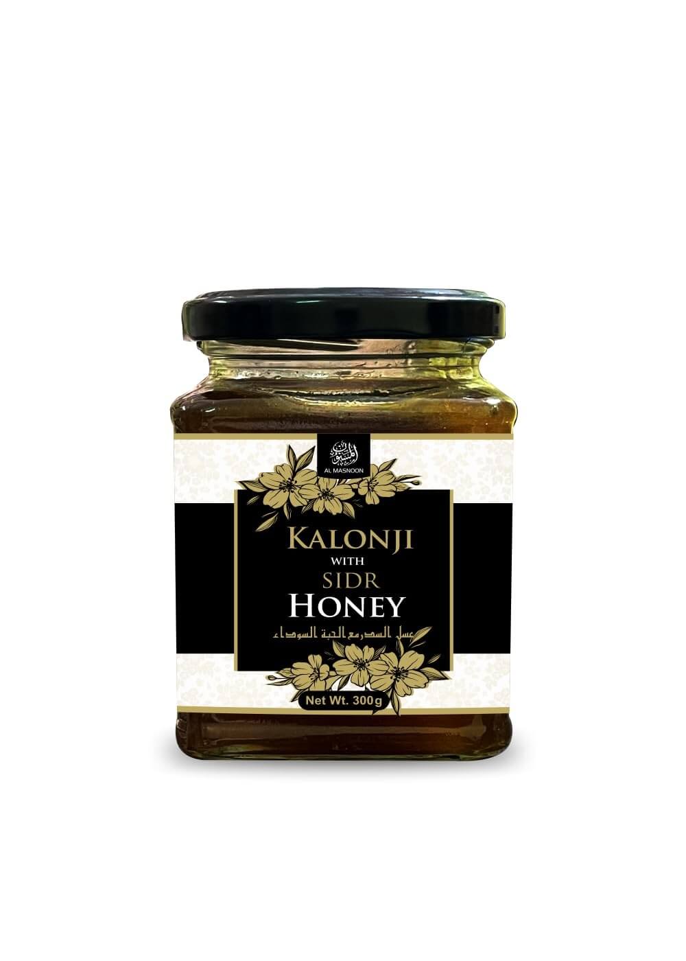 AL MASNOON Blackseed/Kalonji with Sidr Honey 300g (Pack of 1) 100% Natural/No Preservatives Added with sidr honey