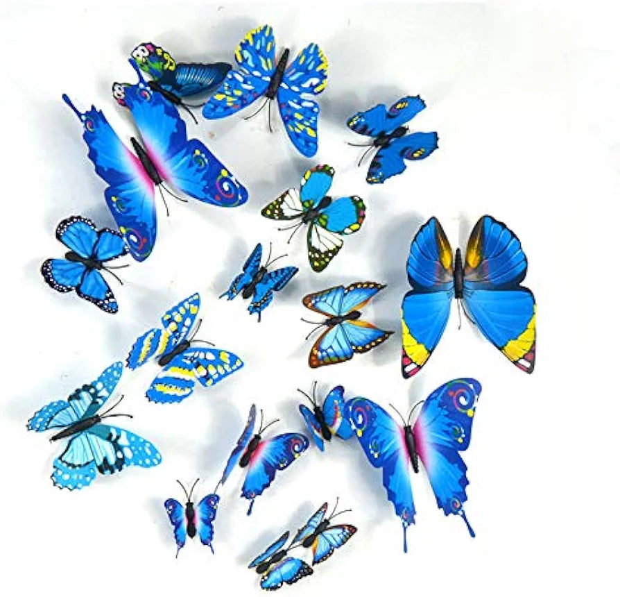 Rangoli Butterfly Wall Stick or Magnet for Home, Office, Kids Room Décor Self Adhesive Removable PVC. Design-13