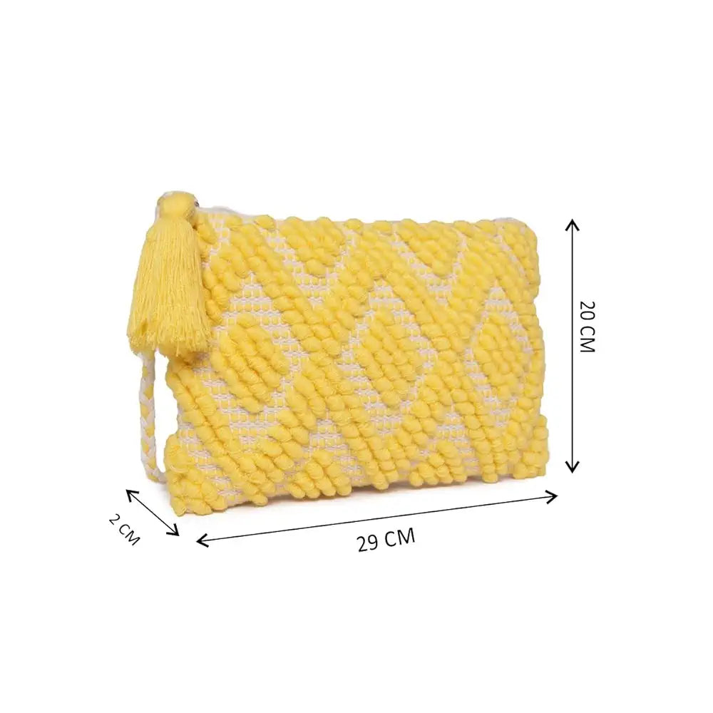 ASTRID Handmade Macrame Flap Over Sling Bag For Girls And Women