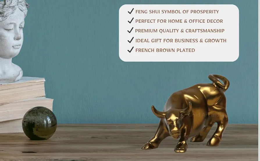 Gold Art India Gold & Silver Plated Vastu & Feng Shui Animals & Birds Set | Luck, Positivity & Wealth | Elephant, Bull, Kamdhenu Cow, Tortoise, Duck, Fish, Horse & More 