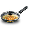 Hawkins Futura 22 cm Frying Pan Hard Anodised Fry Pan with Glass Lid Black