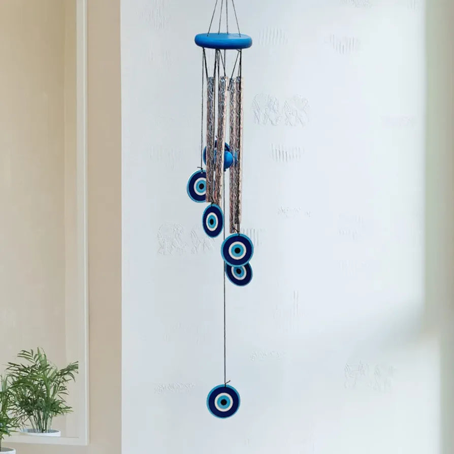 9Dzine Wind Chimes for Home | Wind Chimes for Balcony Bedroom with Evil Eye Protection - Positive Energy | Home Decor Items  - 27 Inches