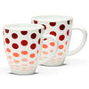 Larah by Borosil Set of 2 Polka Red Mug Set | 390 ml