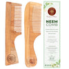 Ayurveda Amrita Organic Rounded Handle & Handle Neem Wood Comb | Helps in Dandruff Removal