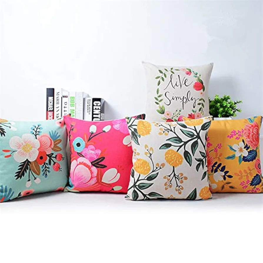 AEROHAVEN Designer Decorative Polyester Blend 150TC Throw Pillow/Cushion Covers Set of 5 - CC122 - 