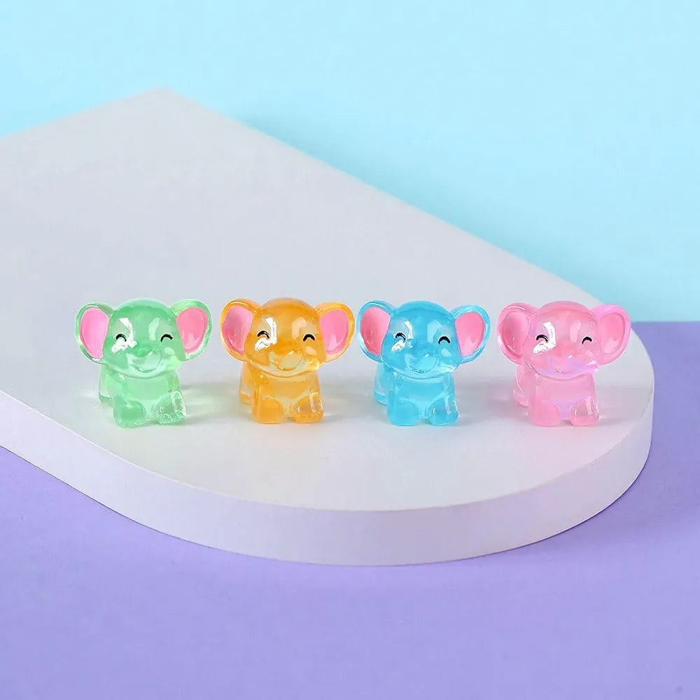 SATYAM KRAFT Resin 1 Set Elephant Miniature Figurines | Decorative Showpiece | Gift for Him/Her, Mother's Day, Home, Bedroom, Living Room, Office, Table, Car Dashboard | Festive Decor