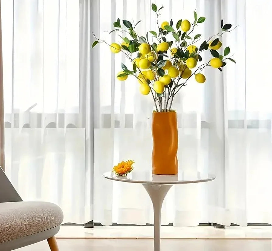 VRB Dec Pack of 6 Artificial Hibiscus Glabra Fake Plant Flowers for Home, Room,Office | Flowers for Vases | Decoration Items for Living Room  