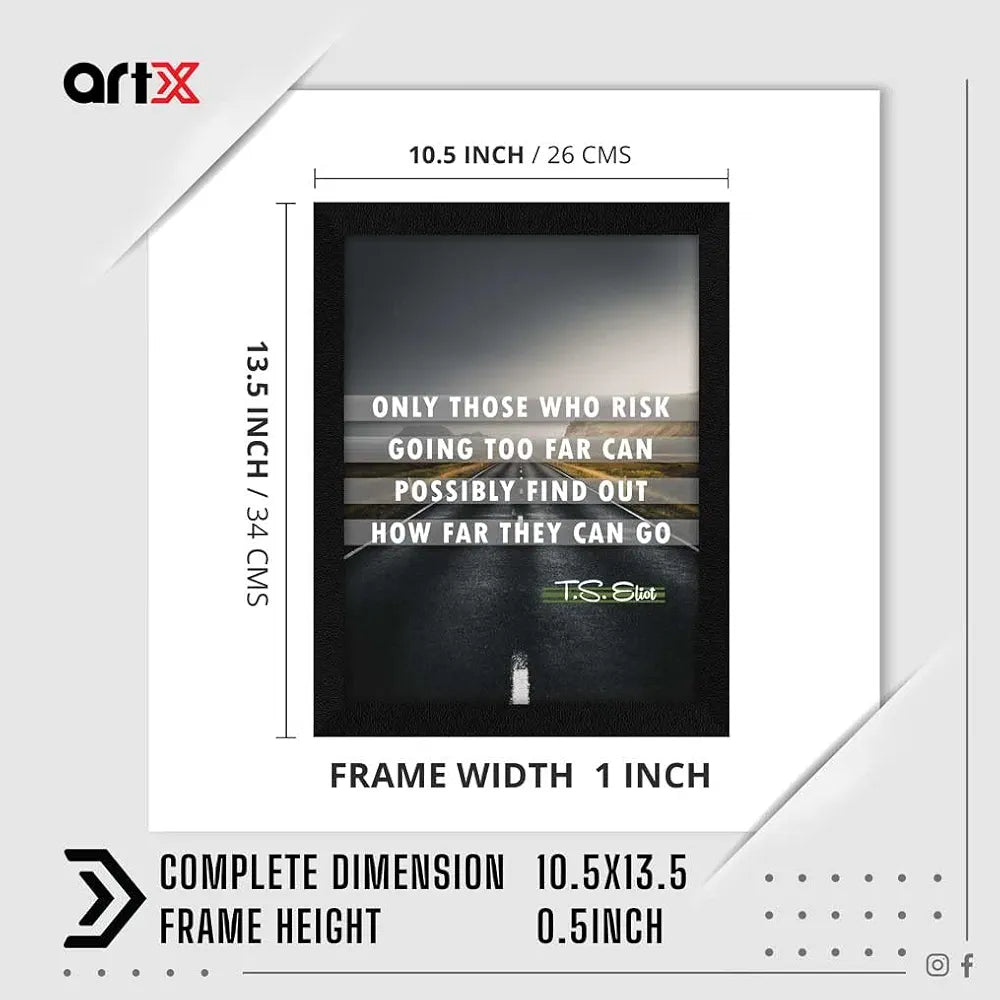 ArtX Paper Motivational Inspirational Quotes, Only Those Framed Wall Art Painting, Multicolor, Abstract, 13.5 X 10.5 inches, Set of 1