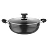 Vinod Hanos Hard Anodised Non Stick Deep Kadhai with Glass lid - 3.1 Litre, 24 cm | 3.25mm Thick | 5X Non Stick