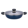 Vinod Zest Aluminium Non Stick Deep Kadhai with Glass Lid - 1.4 Litre, 18cm | 3 Layer Ceramic Coating | 3 mm Thick